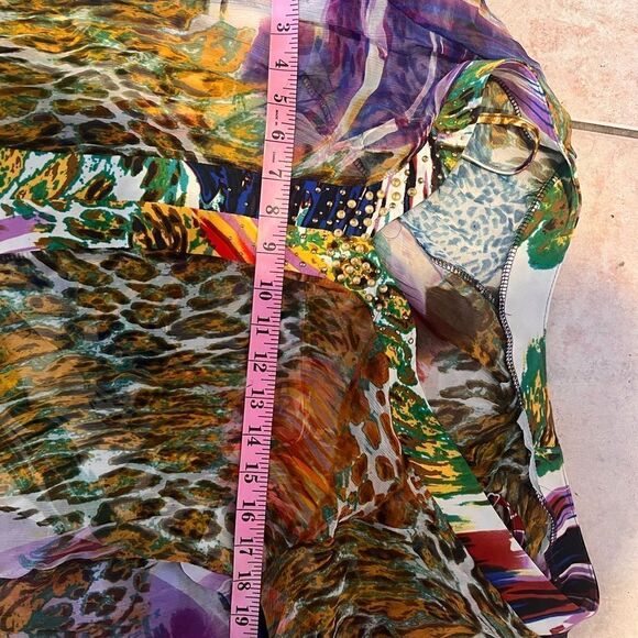 Orna Farho top Classic Paris Y2k Fashion beaded runway dress shirt pretty blouse - Picture 8 of 10